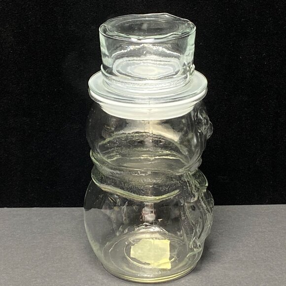 Glass Snowman-Shaped Jar With Airtight Lid Christmas Decor Goodies Libbey - Picture 5 of 10